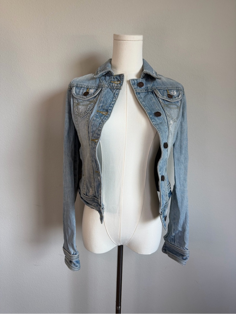 Vintage Y2K Abercrombie & Fitch Distressed Denim Jacket S